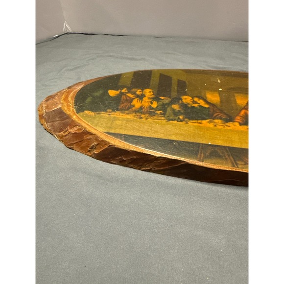 Vintage J.B. Deere Cedarcraft Last Supper Wood Slice Plaque Cullman Alabama Art - Picture 6 of 10